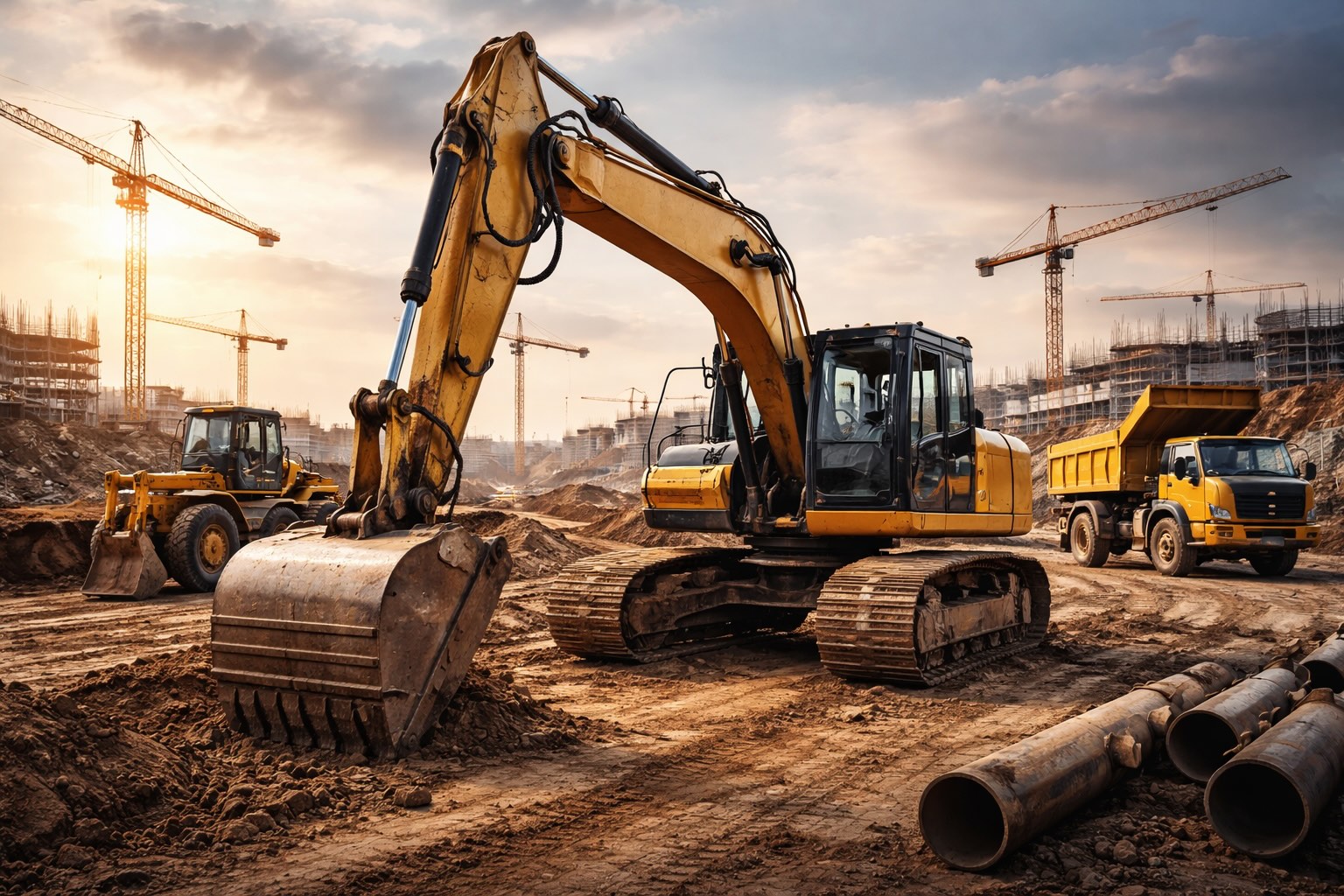 Macchine da lavoro in cantiere protette con youMove